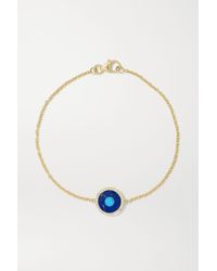 Jennifer Meyer Mini Evil Eye Armband Aus 18 Karat Gold Mit Mehreren Steinen - Blau