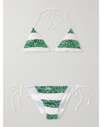 Oséree - Lumière Candy Striped Sequined Bikini - Lyst