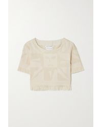 Lucy Folk Playa Fringed Cotton-terry Top - Natural