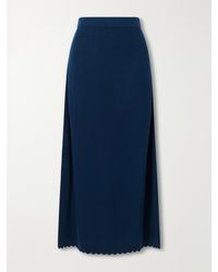 Escvdo - Bernabe Scalloped Ribbed Cotton Midi Skirt - Lyst