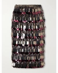 Carolina Herrera - Embellished Silk Double-Georgette Midi Skirt - Lyst