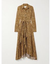 Isabel Marant - Samantha Asymmetric Printed Stretch-Silk Crepe De Chine Shirt Dress - Lyst