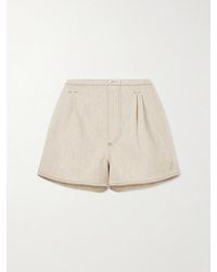 Jacquemus - De-Nîmes Amelo Pleated Cotton And Hemp-Blend Shorts - Lyst