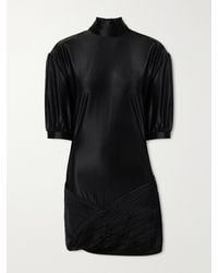 Rabanne - Pleated Draped Stretch-Jersey Turtleneck Mini Dress - Lyst