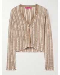 The Elder Statesman - Nora Lite Striped Crocheted Cotton Cardigan - Lyst