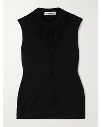 Jil Sander - Pointelle-Knit Wool And Cotton-Blend Top - Lyst