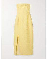 Emilia Wickstead - Pola Strapless Cloqué-Jacquard Maxi Dress - Lyst