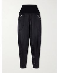 Co. - Cropped Zip-Detailed Silk-Satin Tapered Sweatpants - Lyst