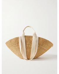 Muuñ - Sophie Canvas-Trimmed Woven Straw Tote - Lyst
