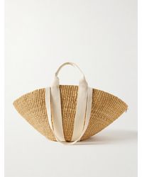 Muuñ - Sophie Canvas-Trimmed Woven Straw Tote - Lyst
