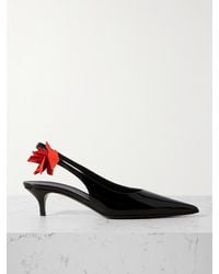 Magda Butrym - Slingback-Pumps Aus Lackleder Mit Applikation - Lyst