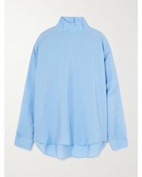 Tibi - Lyocell And Silk-Blend Turtleneck Blouse - Lyst