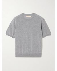 &Daughter - Emer Verkürztes T-Shirt Aus Einer Kaschmir-Baumwollmischung - Lyst
