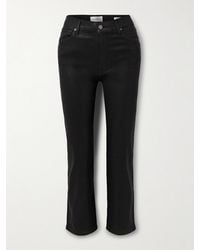 FRAME - Le Sleek Coated High-Rise Straight-Leg Jeans - Lyst