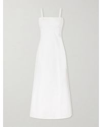 Victoria Beckham - Cami Paneled Organic Cotton-Blend Midi Dress - Lyst