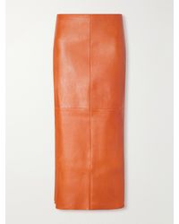 Stouls - Winona Leather Midi Skirt - Lyst