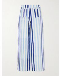 Emporio Sirenuse - Striped Wide-Leg Cotton Pants - Lyst