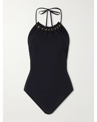 Zimmermann - Fairlight Embellished Gathered Halterneck Swimsuit - Lyst