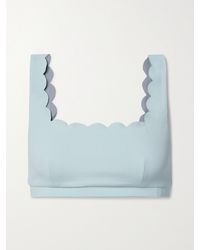 Marysia Swim - Palm Springs Reversible Scalloped Recycled-Seersucker Bikini Top - Lyst