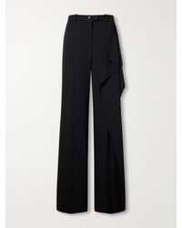 Jil Sander - Draped Wool-Sablé Wide-Leg Pants - Lyst