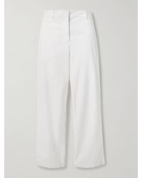 Nili Lotan - Nohan Brushed Cotton-Blend Twill Wide-Leg Pants - Lyst