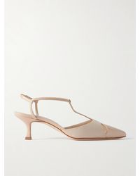 Manolo Blahnik - Turgimod 50 Slingback-Pumps Aus Leder Und Veloursleder Mit Cut-Outs - Lyst