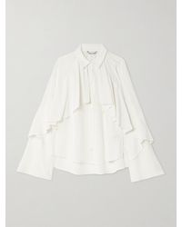 Veronica Beard - Demaris Ruffled Stretch-Silk Blouse - Lyst