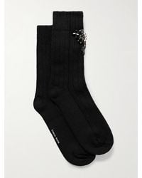 Simone Rocha - Socken Aus Einer Gerippten Wollmischung Mit Kristallen - Lyst