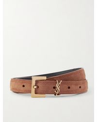 Saint Laurent - Cassandre Suede Belt - Lyst