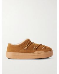 Moon Boot - Park Shearling-Lined Suede Slippers - Lyst