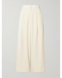 St. Agni - Double Loop Pleated Crepe Wide-Leg Pants - Lyst