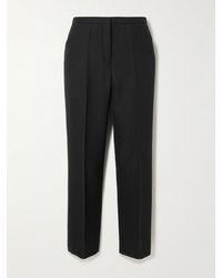 TOTEME - Cropped Pleated Grain De Poudre Straight-Leg Pants - Lyst