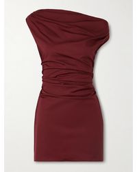 STAUD - Phare Draped Cotton-Blend Poplin Mini Dress - Lyst