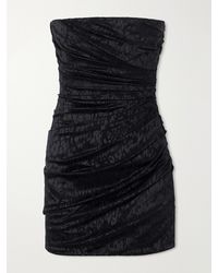 Alex Perry - Gathered Leopard-Print Lace Bustier Mini Dress - Lyst