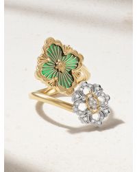 Buccellati - Opera Tulle 18-Karat And, Diamond And Enamel Ring - Lyst
