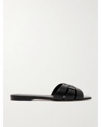 Saint Laurent - Nu Pieds Woven Leather Slides - Lyst