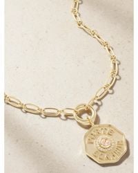 Marlo Laz - Porte Bonheur 14-Karat, Morganite And Diamond Necklace - Lyst
