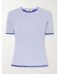 B Sides - Reversible Ribbed-Knit Cotton-Crepe T-Shirt - Lyst