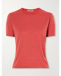 AURALEE - Striped Wool-Jersey T-Shirt - Lyst