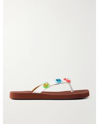 Marni - Embellished Coated Flip Flops - Lyst