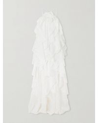 Aje. - Robe Longue En Broderie Anglaise À Volants Et À Appliqué Merritt - Lyst