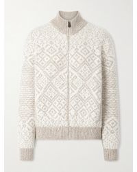 Loro Piana - Jacquard-Knit Cashmere Cardigan - Lyst