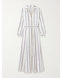 Gabriela Hearst - Galway Belted Striped Silk-Twill Midi Shirt Dress - Lyst