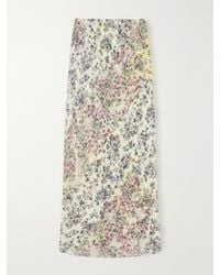 Dries Van Noten - Floral-Print Jacquard Georgette Midi Skirt - Lyst
