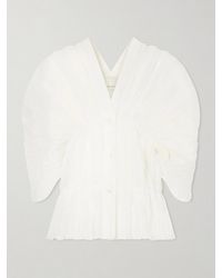 LIBEROWE - Santos Pleated Ruffled Silk-Organza Blouse - Lyst