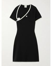 Courreges - Slash Zweifarbiges, Asymmetrisches Minikleid Aus Baumwoll-Jersey Mit Applikation - Lyst