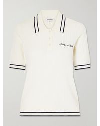 Sporty & Rich - Embroidered Cable-Knit Polo Shirt - Lyst