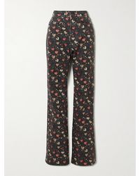 R13 - Jane Printed Mid-Rise Slim-Leg Jeans - Lyst