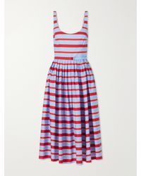 Emilia Wickstead - Eglantine Belted Striped Cotton Midi Dress - Lyst