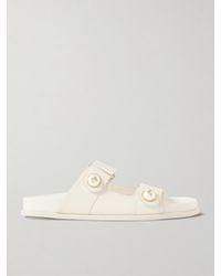 Jimmy Choo - Fayence Embellished Leather Slides - Lyst
